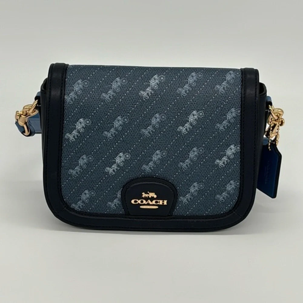 Coach Saddle Bag With Horse And Carriage Dot Print